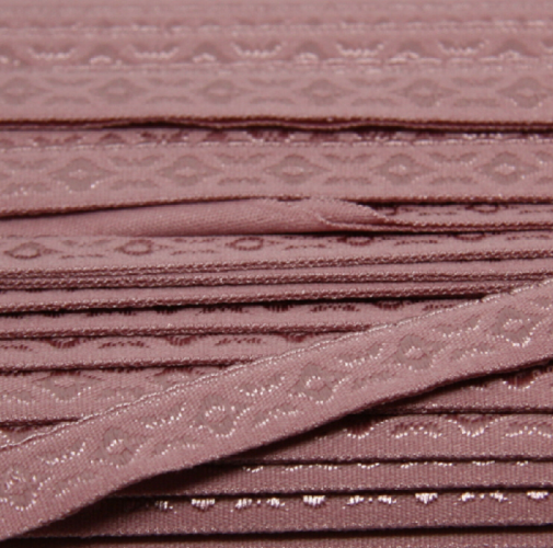 Elastisches Schrägband JACQUARD 12mm altrosa